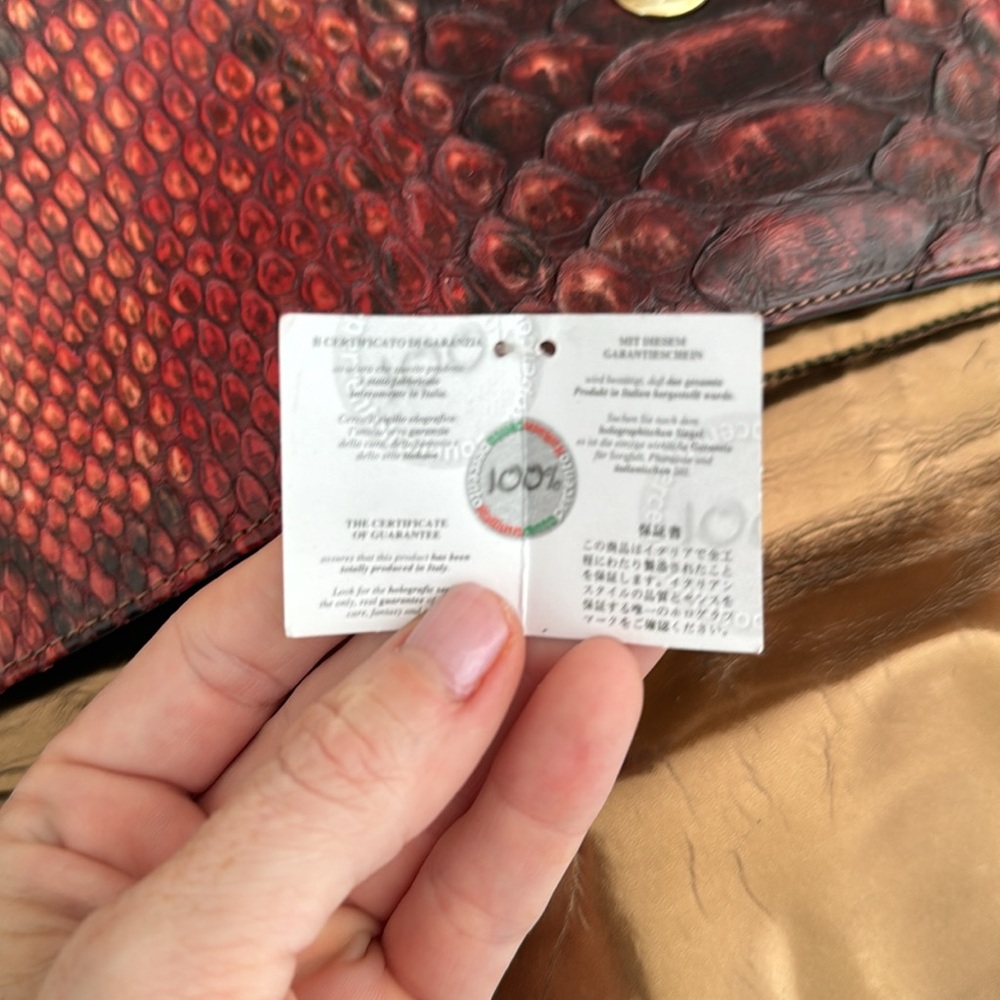 Albert Chloe Metallic Python Handbag - image 3